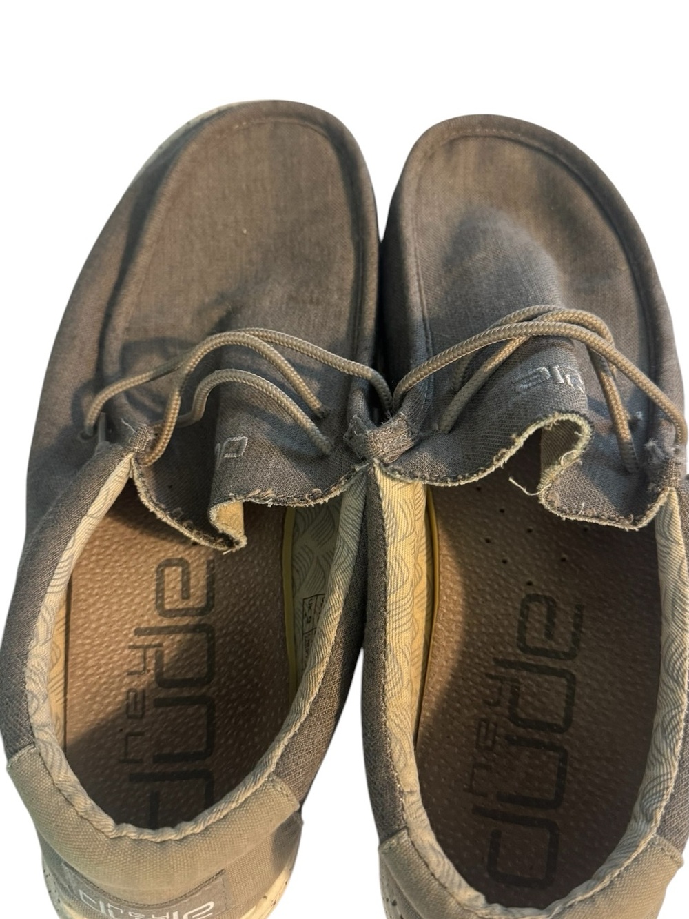 Hey Dude Wally Mens Size 10 Chambray Sepia Brown Slip On Casual Shoes